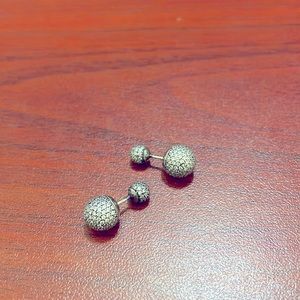 Pandora Pave Drop Stud Silver Earrings
